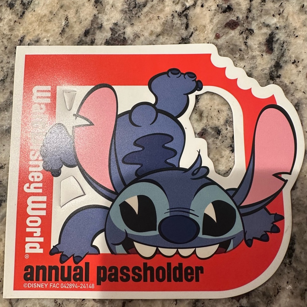 Disney World Annual Passholder magnet with Stitch